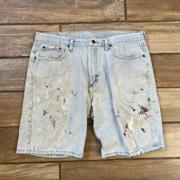 【KOOLOSET】Vintage Paint Washed Bermuda Denim KOOLOSET】Vintage Washing Bermuda Denim
